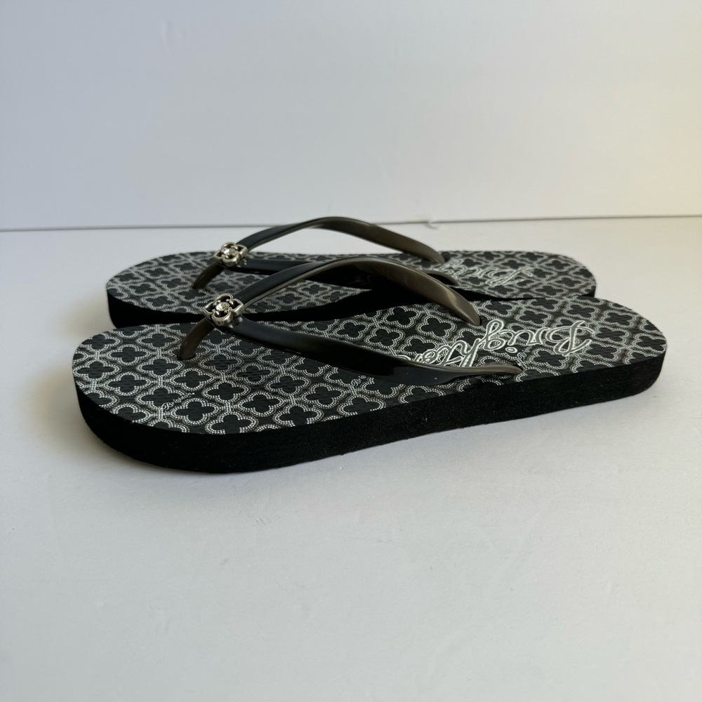 Brighton Flip Flops Thong Sandals Black & White Summer Shoes EUC Womens 8 - Picture 5 of 9